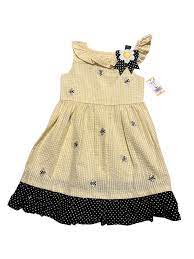 Photo 1 of Counting Daisies Girl's Seersucker Ruffled Collar Sleeveless Dress
