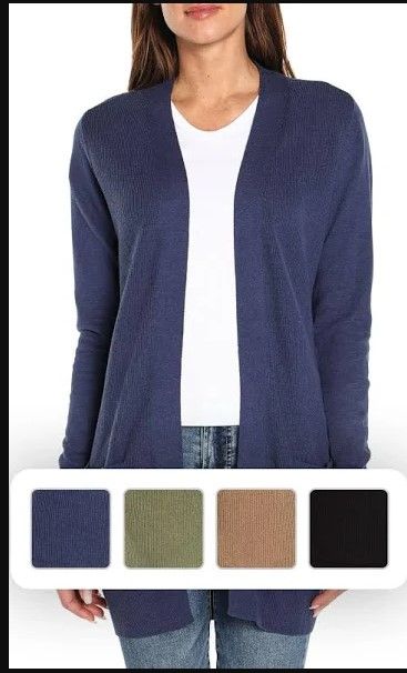 Photo 1 of Gap Women's Mid Weight Front Patch Pockets Long Sleeve Rib Cardigan
