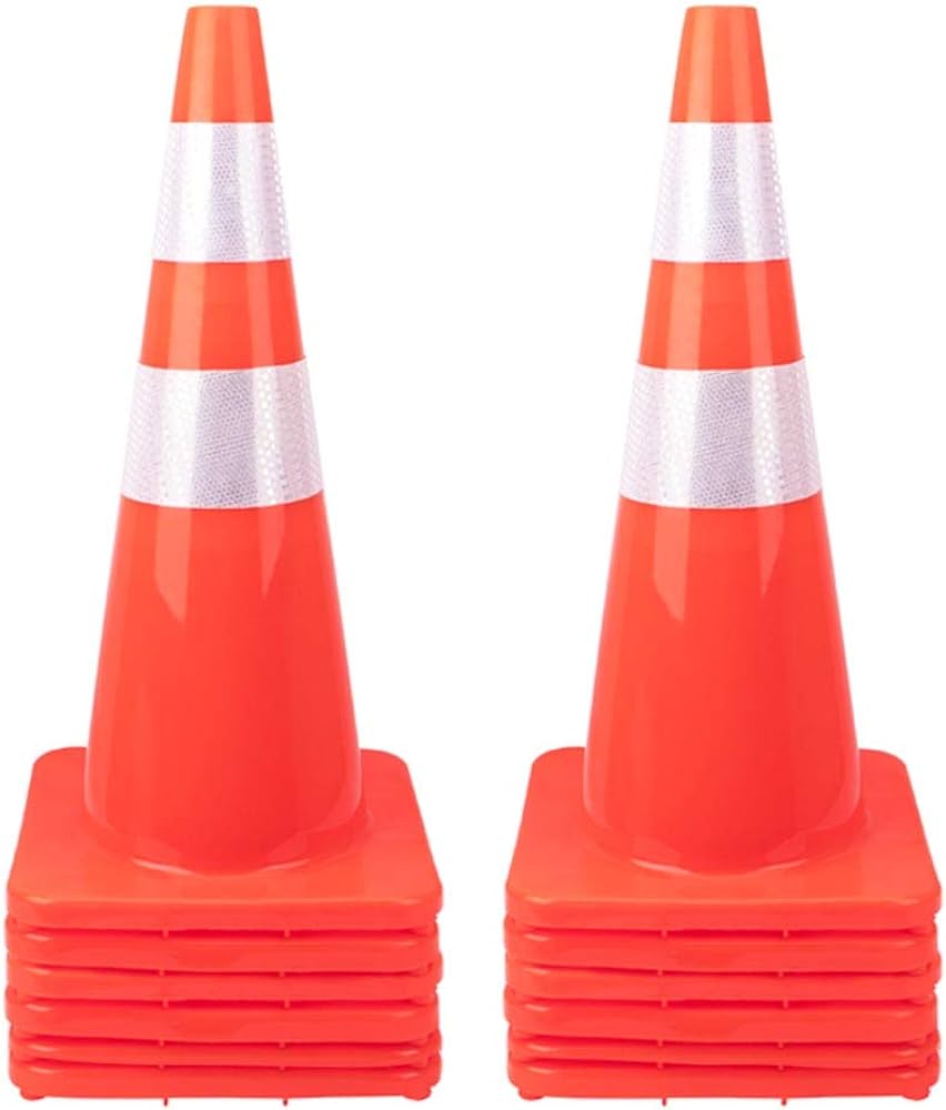 Photo 1 of [ 12 Pack ] 28" Traffic Cones PVC Safety Road Parking Cones 