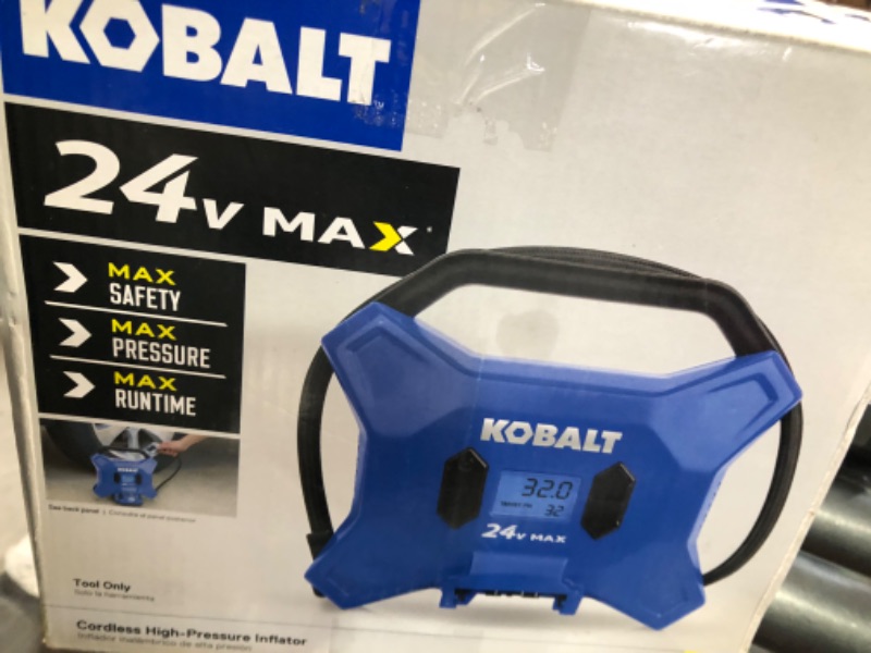 Photo 2 of (FOR PARTS) DOES NOT WORK Kobalt 24 Volt Cordless High Pressure Inflator Air Inflator Tool Only K24HP