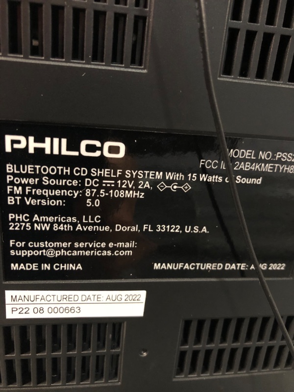 Photo 4 of Philco Mini Stereo Shelf Systems CD Player with Digital