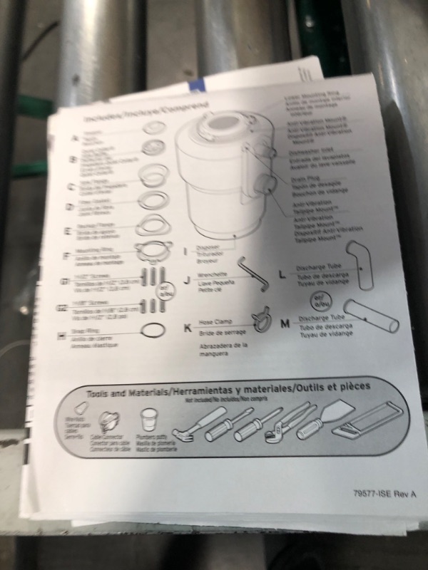 Photo 4 of *parts only* InSinkErator Evolution Compact 3/4 HP Compact Garbage Disposer