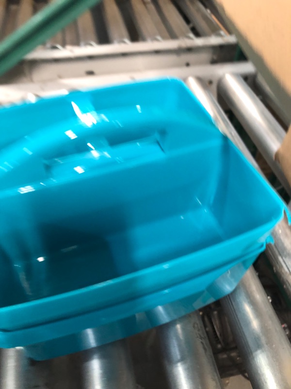 Photo 1 of Teal Portable Plastic Storage Caddy 6-Pack for Classrooms,