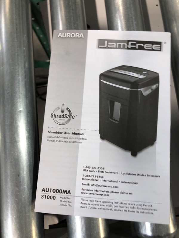 Photo 4 of Aurora High Security JamFree AU1000MA 10-Sheet Micro-Cut Paper/CD/Credit Card Shredder