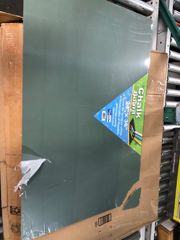 Photo 3 of **DAMAGED CORNER** Flipside FLP10106 Chalk Board, 24" Width, 36" Length, Green