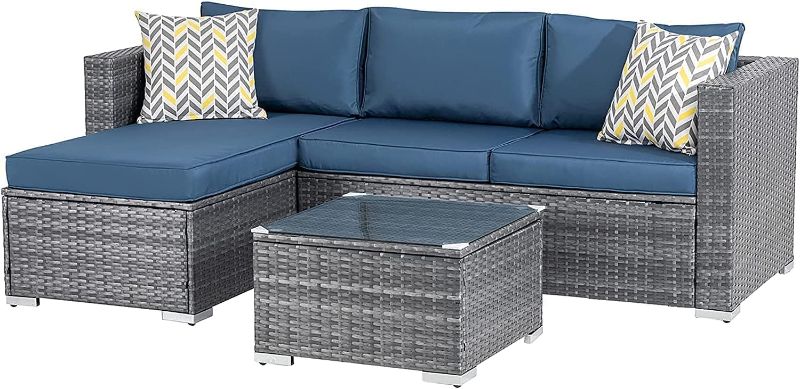 Photo 1 of [FOR PARTS, READ NOTES]
Outdoor Patio Furniture Sets, All-Weather Rattan Outdoor Sectional Sofa (PICTURE AS REFERENCE ONLY)