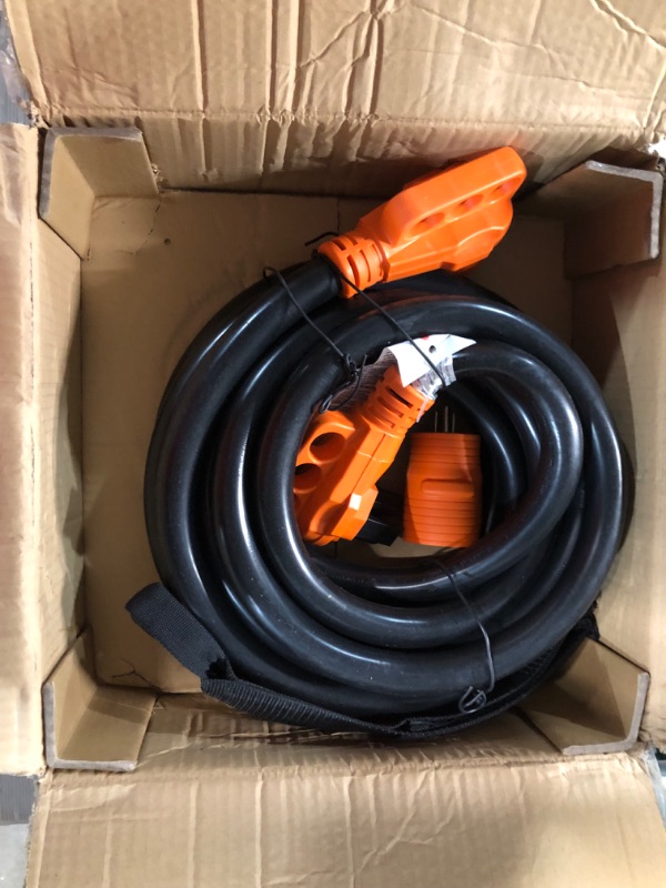 Photo 1 of VEVOR 30 Feet RV Power Cord, 50 Amp, Heavy Duty STW 6/3 + 8/1 Generator Cord, NEMA 14-50P Male NEMA SS2-50R Female Plug