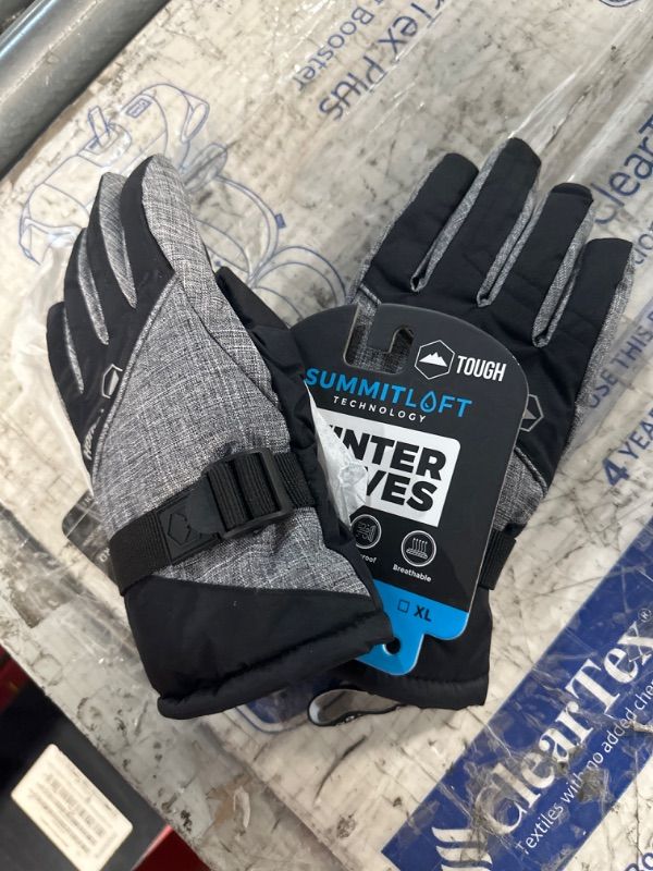 Photo 2 of Kids Winter Gloves - Snow & Ski Waterproof Youth Gloves for Boys & Girls - Black MEDIUM 