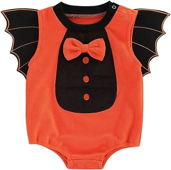 Photo 1 of (3 Pack) AGQT Newborn Infant Baby Boy Girls Halloween Bat Costume 2PCS Romper Size 0-24 Months