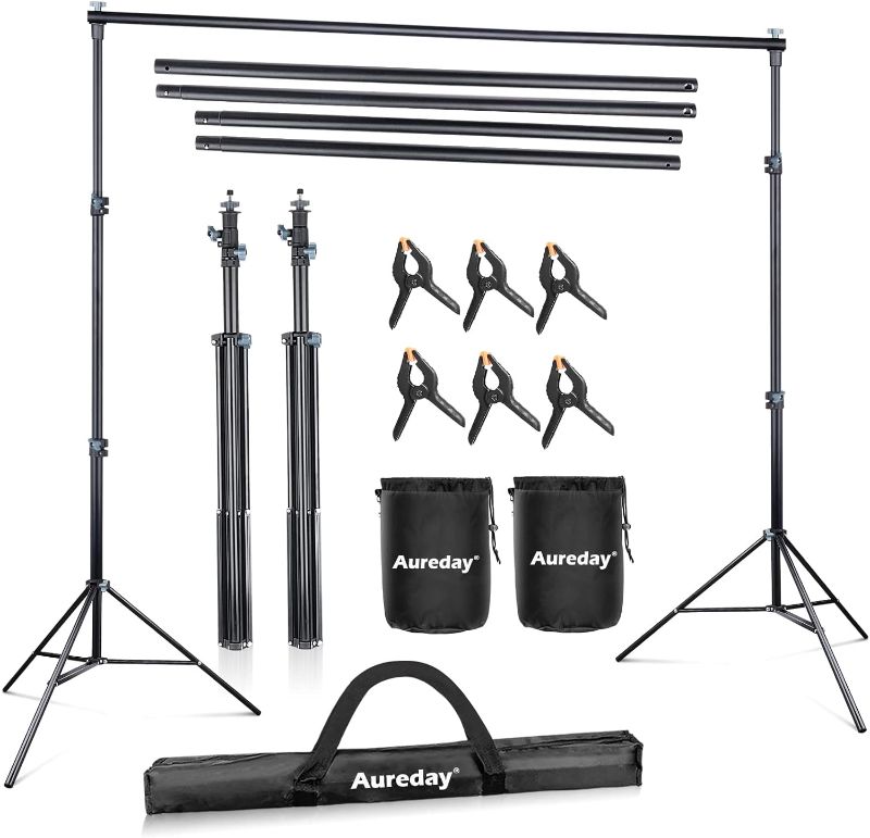 Photo 1 of Aureday Backdrop Stand, 8.5x10ft Adjustable Photo Backdrop Stand                                                                                                                                                                                               