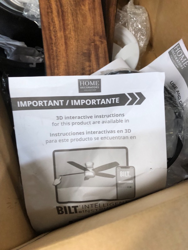 Photo 4 of ***DOME LIGHT IS MISSING - SCRATCHED AND DAMAGED - FOR PARTS - NONFUNCTIONAL***
Ashby Park 52 in. White Color Changing Integrated LED Matte Black Indoor Ceiling Fan with Light Kit and Remote Control