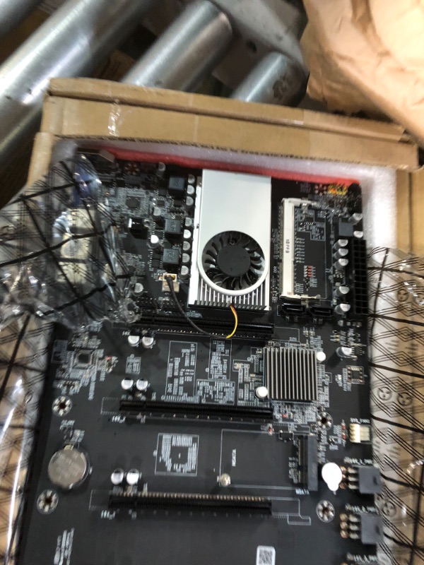 Photo 1 of Mining Motherboard BTC-T37 Mining Machine Motherboard CPU Kit 8 GPU Slots DDR3 Memory Integration VGA Interface Slot Gap 50MM