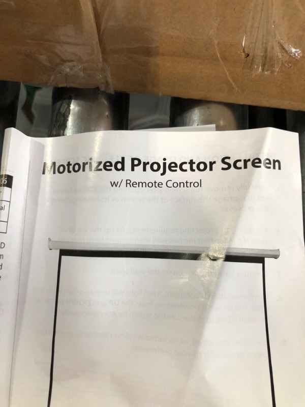 Photo 1 of Pyle 72" Portable Motorized Matte White Projector Screen - Automatic Projection Display with Wall/Ceiling Mount, Remote and 6