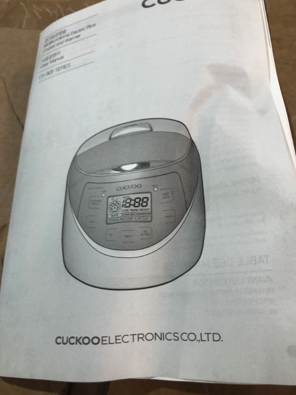 Photo 3 of ***SEE NOTES***CUCKOO CR-0632F | 6-Cup (Uncooked) Micom Rice Cooker | 9 Menu Options: White Rice, Brown Rice & More, Nonstick 