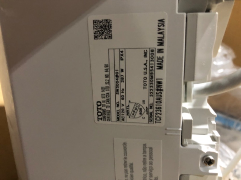 Photo 1 of *MAJOR DAMAGE-PARTS ONLY DUE TO DAMAGE SEE PHOTOS*
TOTO WASHLET A2 Electronic Bidet Toilet Seat White - SW3004#01
