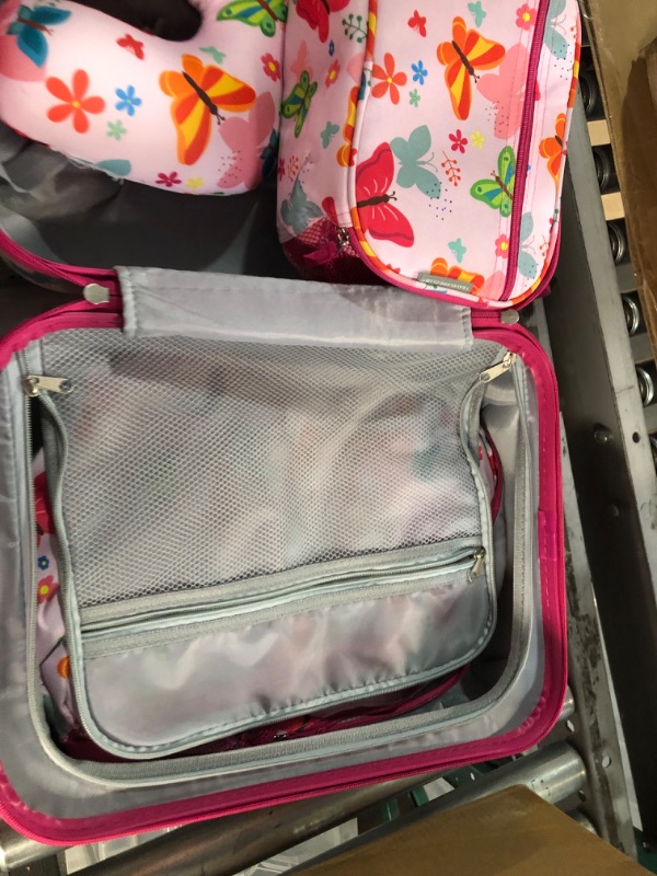 Photo 4 of * used * please see all images * 
Travelers Club Kids' 5 Piece Luggage Travel Set, Butterfly