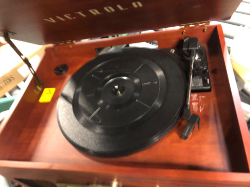 Photo 4 of ***POWERS ON - RADIO WORKS - UNABLE TO TEST OTHER COMPONENTS***
Victrola Navigator 8-in-1 Classic Bluetooth Record Player with USB Encoding and 3-Speed Turntable