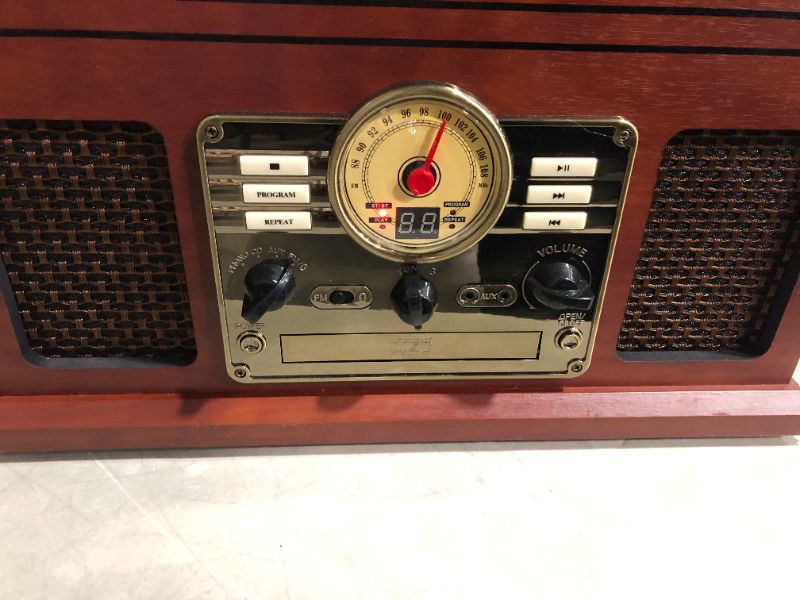 Photo 6 of ***POWERS ON - RADIO WORKS - UNABLE TO TEST OTHER COMPONENTS***
Victrola Navigator 8-in-1 Classic Bluetooth Record Player with USB Encoding and 3-Speed Turntable