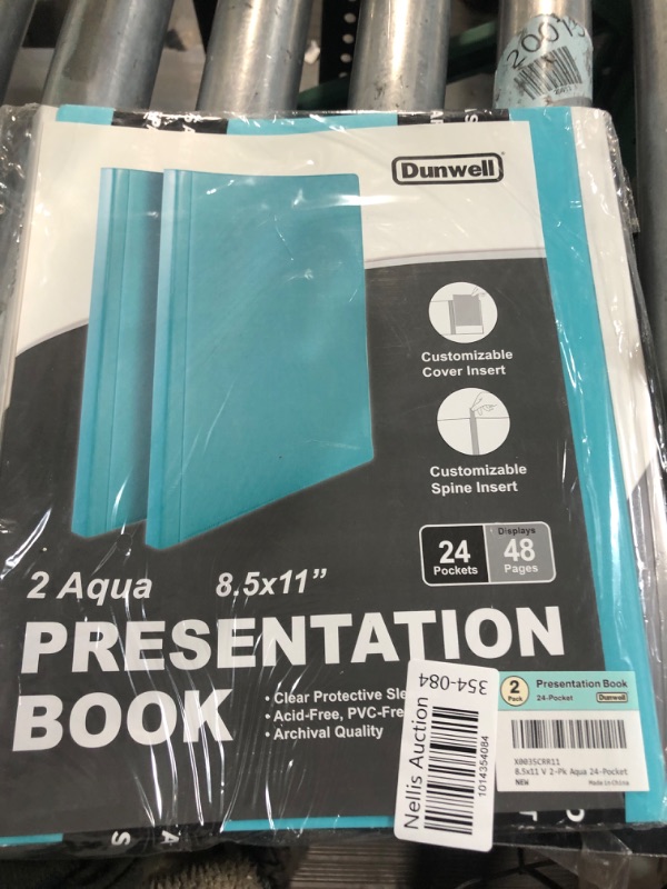 Photo 3 of Dunwell Binders with Plastic Sleeves 24-Pocket - (2 Pack, Aqua) Presentation Books 8.5x11, Portfolio Folders with 8.5 x 11 Sheet Protectors, Each 