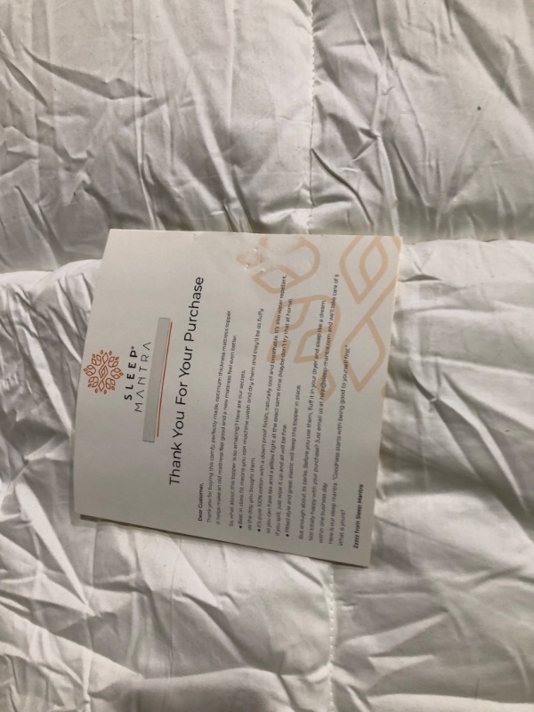 Photo 1 of **SEE NOTES** Sleep Mantra Cooling Mattress Topper, California King Size -White