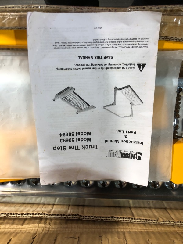 Photo 4 of MAXXHAUL 50694 21-1/2" x 7.3" Adjustable Truck Tire Service Step with Non-Slip Platform Foldable 300-lb Capacity 21.5" x 7.3"