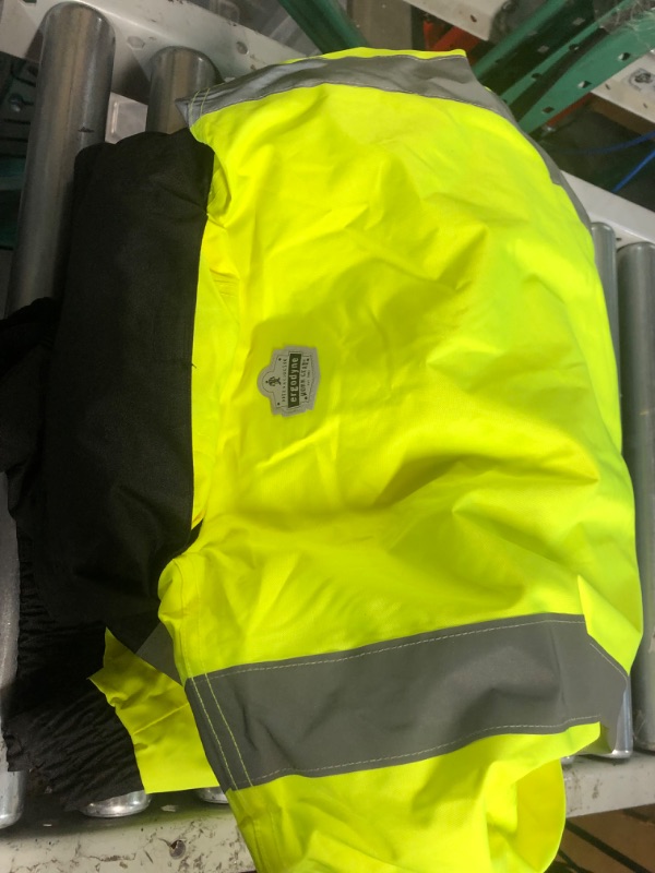 Photo 1 of High Visibility Reflective Winter Bomber Jacket, Zip Out Fleece Liner, ANSI Compliant, Ergodyne GloWear 8379 Lime X-Large