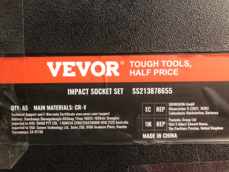 Photo 3 of **SEE NOTES** Vevor Impact Socket Set 