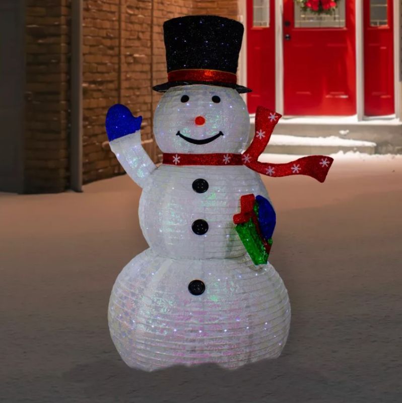 Photo 1 of **STOCK PHOTO IS SAMPLE/NOT EXACT** LED Snowman 30x9.5x30in collapsible snowman