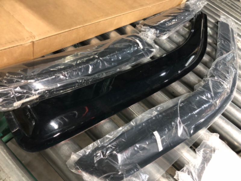 Photo 2 of Tape On Side Window Visors Car Rain Guards Shade Window Vent Deflectors for Ford F-150 Super/Extended Cab 2004-2014, 94738 Outside Dark Smoke