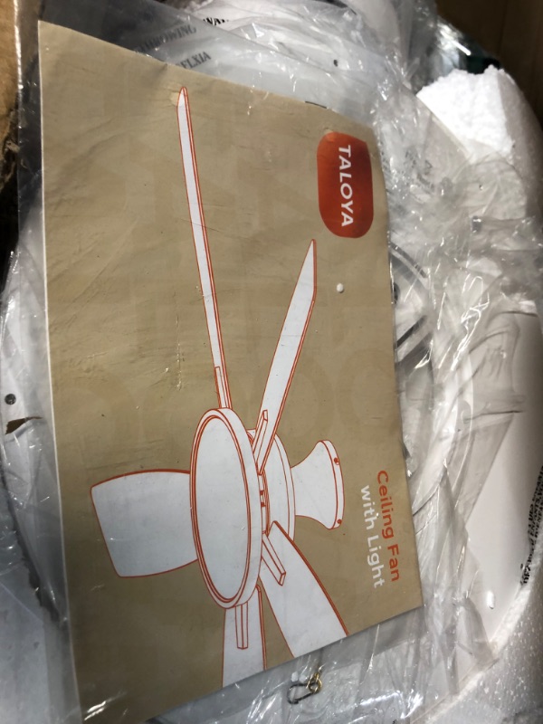 Photo 1 of TALOYA 22 inch Ceiling Fan with 3 Color Temperatures Light and Remote Control DC Moter Powerful and Quiet White White 22 inch