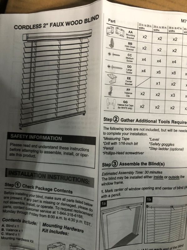 Photo 1 of **SEE NOTES** 2" Faux Wood Blinds - Grey 35"x54"