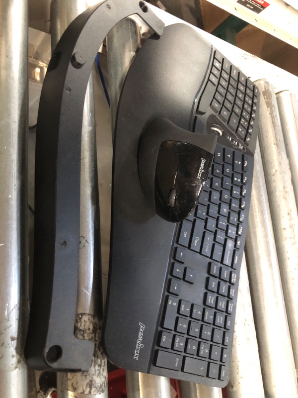 Photo 1 of Perixx Periduo-605, Wireless Ergonomic Split Keyboard and Vertical Mouse Combo, Adjustable Palm Rest and Membrane Low Profile Keys, Black, US English Layout (11633)