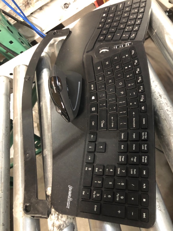 Photo 1 of Perixx Periduo-605, Wireless Ergonomic Split Keyboard and Vertical Mouse Combo, Adjustable Palm Rest and Membrane Low Profile Keys, Black, US English Layout (11633)