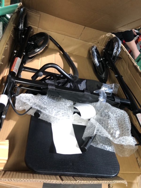 Photo 1 of **USED BUT APPEARS NEW** Medline Aluminum Rollator Walker with Seat, Folding Mobility Rolling Walker has 6 inch Wheels, Black
