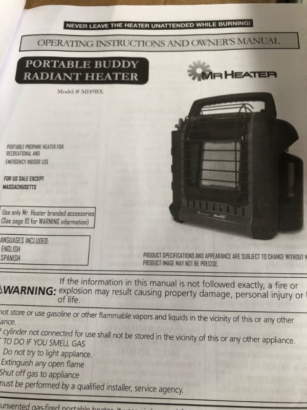 Photo 3 of **SEE NOTES** Mr. Heater Buddy Portable Propane Heater, 9,000-BTU - Quantity 1