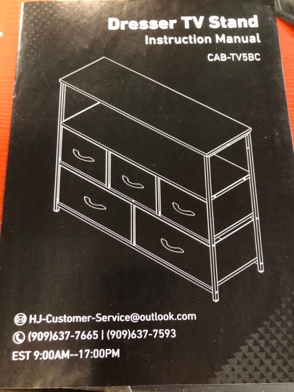 Photo 2 of **SEE NOTES** TV Stand and Dresser for Bedroom with 5 Drawers and Open Shelves