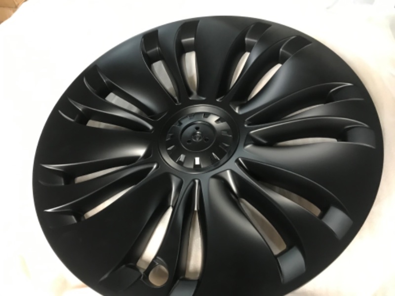 Photo 5 of **USED BUT APPEARS NEW** Klutchtech Tesla Model Y Hubcaps - 19 Inch Gemini Wheel Covers Replacement Tesla Wheel Caps 19'' Überturbine Wheel Hub Caps Compatible with Tesla Model Y Accessories 2021-2023 (Matte Black - 4 Pack)