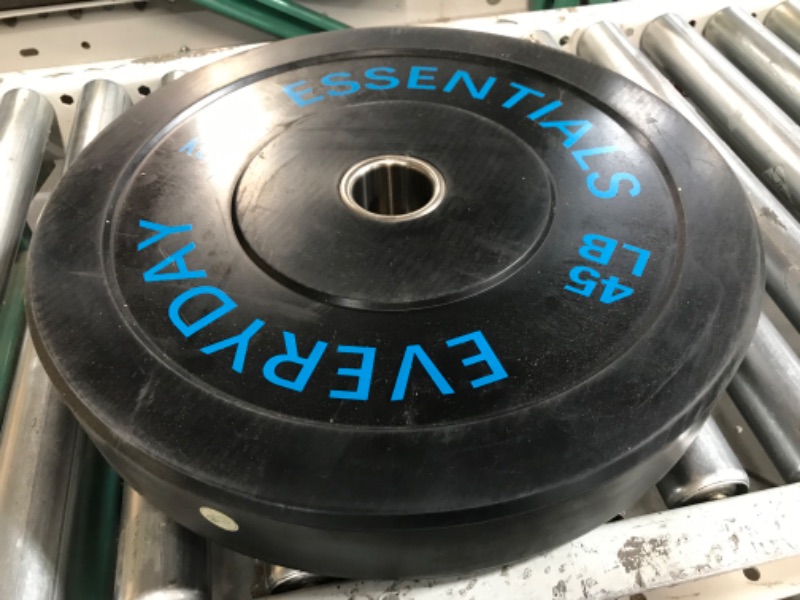 Photo 3 of **CHIPPED, SEE PHOTOS** Balancefrom Olympic Bumper Plate Weight Plate with Steel Hub, 45 lbs