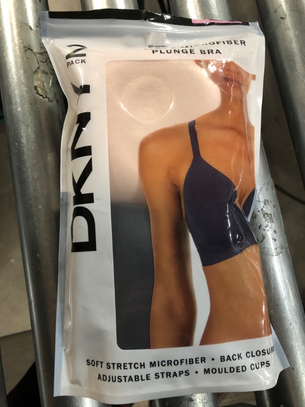 Photo 1 of **USED BUT APPEARS NEW** (2-Pack) DKNY Wireless Microfiber Plunge Bra - Small 