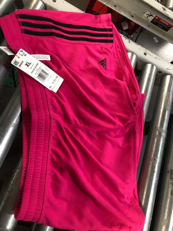 Photo 4 of **SEE PHOTOS FOR SNAG** adidas Women's Pacer 3-Stripes Knit Shorts X-Large Team Magenta/Black