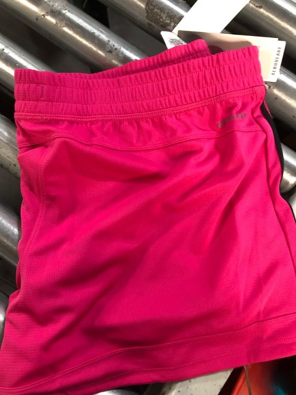 Photo 3 of **SEE PHOTOS FOR SNAG** adidas Women's Pacer 3-Stripes Knit Shorts X-Large Team Magenta/Black