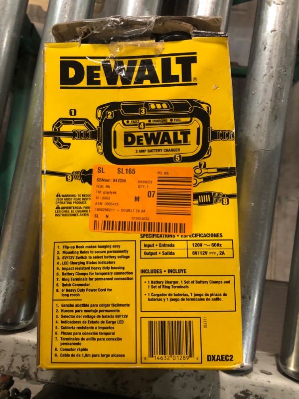 Photo 7 of **READ NOTES BELOW*DEWALT DXAEC2 DXAEC2 Professional 2-Amp Automotive Battery Charger and Maintainer