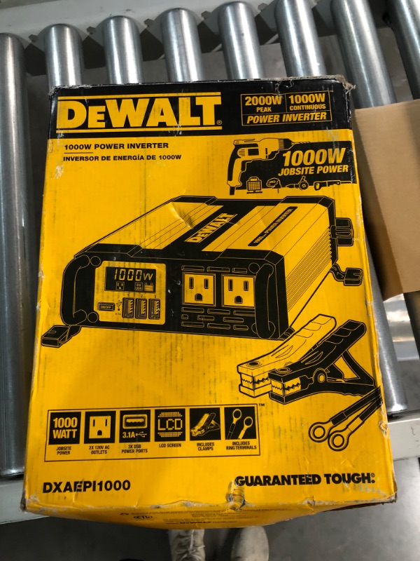 Photo 8 of DEWALT DXAEPI1000 Power Inverter 1000W Car Converter & DXAEPI140 Power Inverter 140W Car Converter: 12V DC to 120V AC Power Outlet with Dual 3.1A USB Ports Car Converter + Car Converter