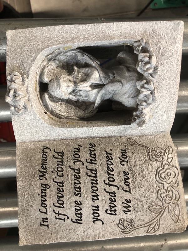 Photo 3 of SJZ Grave Decorations for Cemetery, Angel Prayer Commemorative Vase with LED Lights and Touching Phrases,Gravestone Gravesite Decorations, Memorial Gifts for Loss of Loved One, Condolence Gifts,