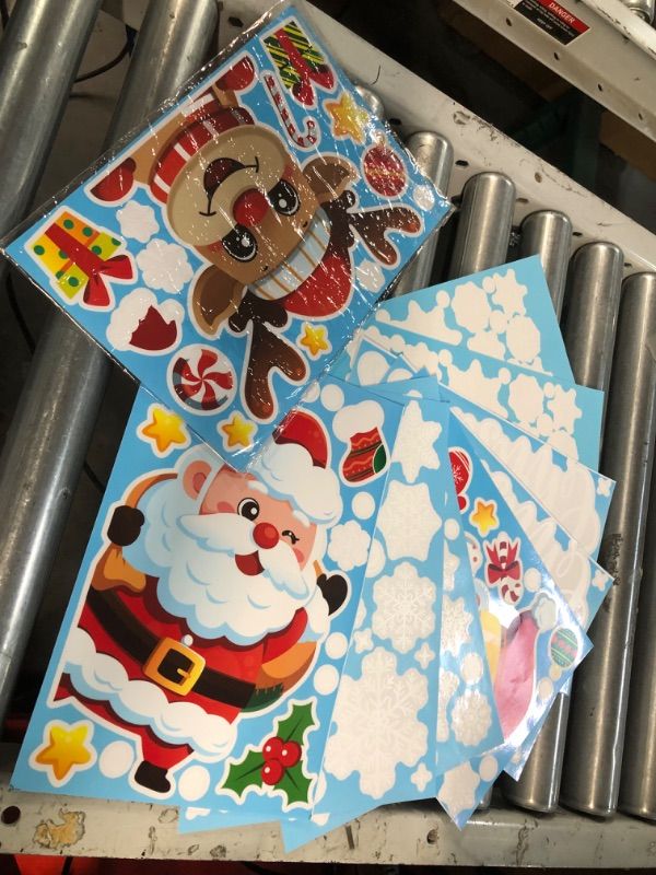 Photo 3 of (3x) Christmas Wall Sticker Glass Stickers On Christmas Windows and Christmas Stickers On Christmas Decoration(Q)
