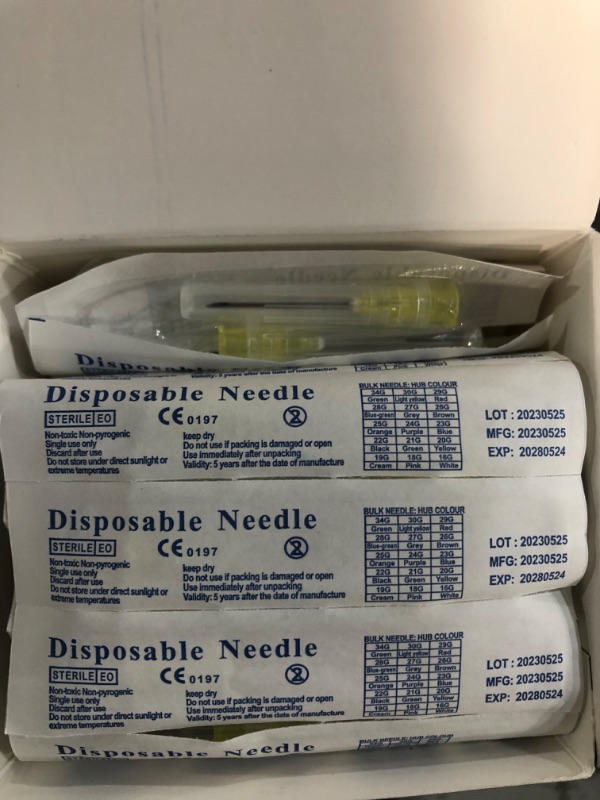 Photo 2 of 100 PCS 20Ga Dispensing Needle,Individual Package of Injection Syringe Accessories with Luer Lock,Suitable for Refilling Liquid, Inks,Livestock and Industry(1inch/25mm) 20 Ga-25mm/1 inch 100