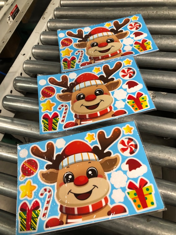 Photo 1 of (3x) Christmas Window Cling Sticker Packs