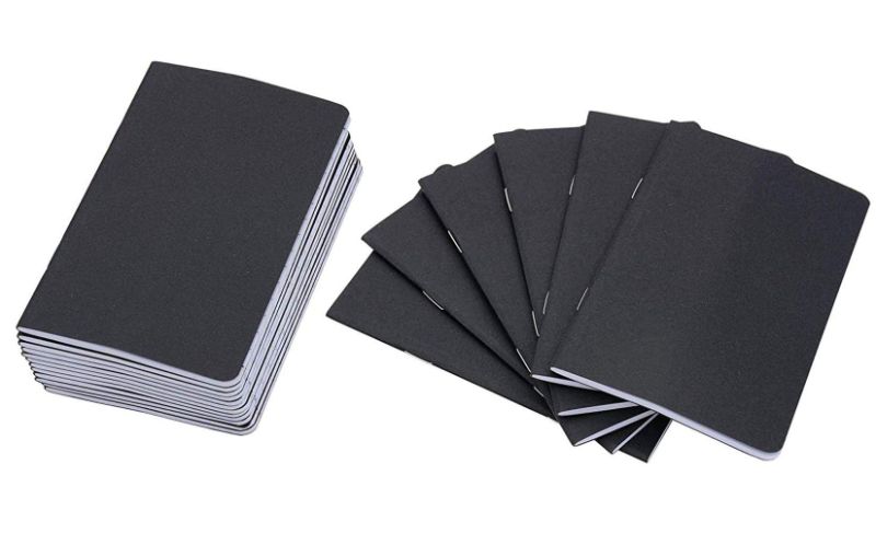 Photo 1 of 48 Pcs 5.5 Inch x 3.5 Inch Black Cover Pocket Notebook 32 Sheets (64 Pages) 8 mm Ruled Pages 70 Gsm Paper (Lined 48pcs)