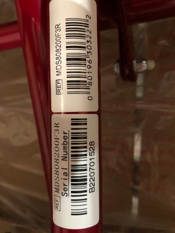 Photo 4 of ***ONE OF THE FOOT RESTS IS MISSING***
Medline Ultralight Transport Wheelchair with 19” Wide Seat, Folding, Red Frame