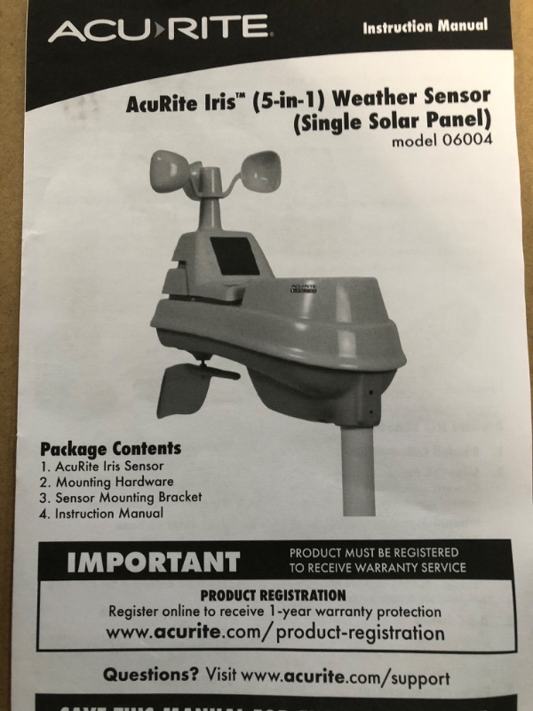 Photo 4 of **USED BUT APPEARS NEW** AcuRite Iris (5-in-1) Wireless Indoor/Outdoor Weather Station with Remote Monitoring Alerts for Weather Conditions (01536M) Wired - PC